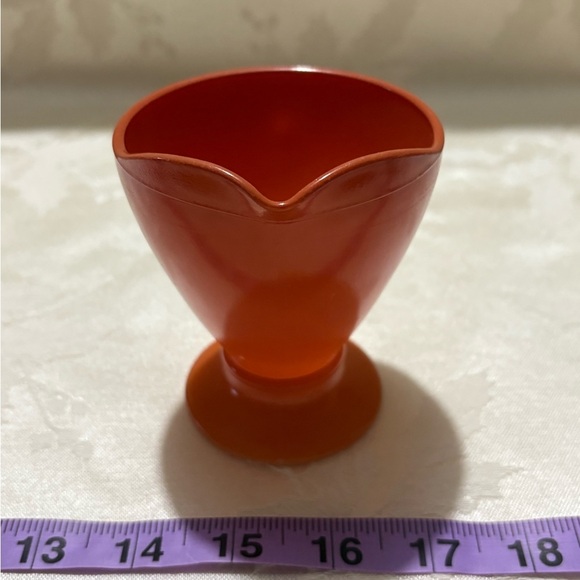 Vintage 1940’s Hazel Atlas Cup and Saucer, Sugar Dish and Creamer - Brick/Coral - Picture 9 of 16